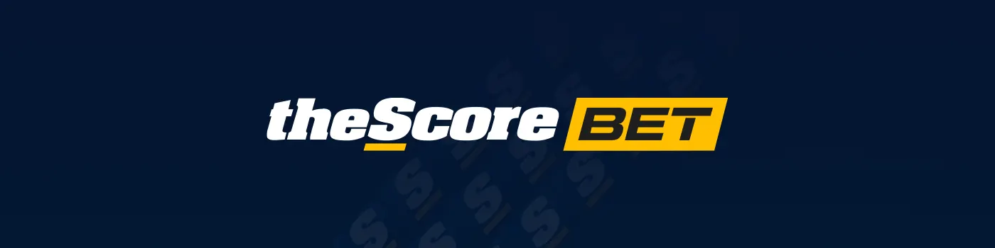 theScore Bet main desktop banner showing the brand's logo against a dark blue background