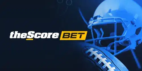 theScore Bet games banner showing an NFL helmet